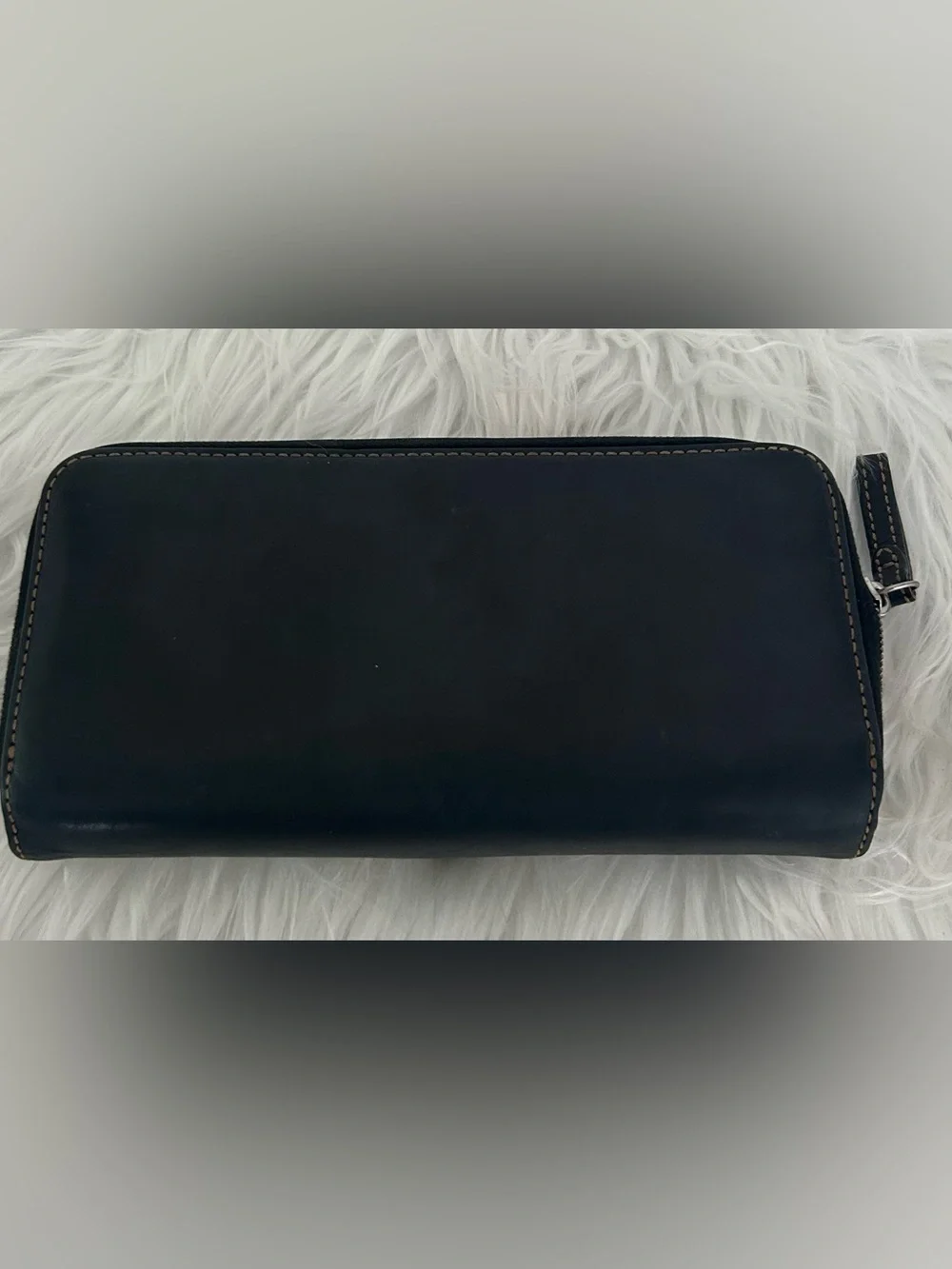 Vintage Y2K Coach Black Leather Buckle Continental Wallet clutch